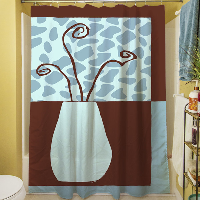 Blue And Brown Shower Curtain